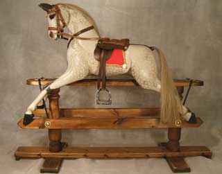 traditional wooden rocking horse